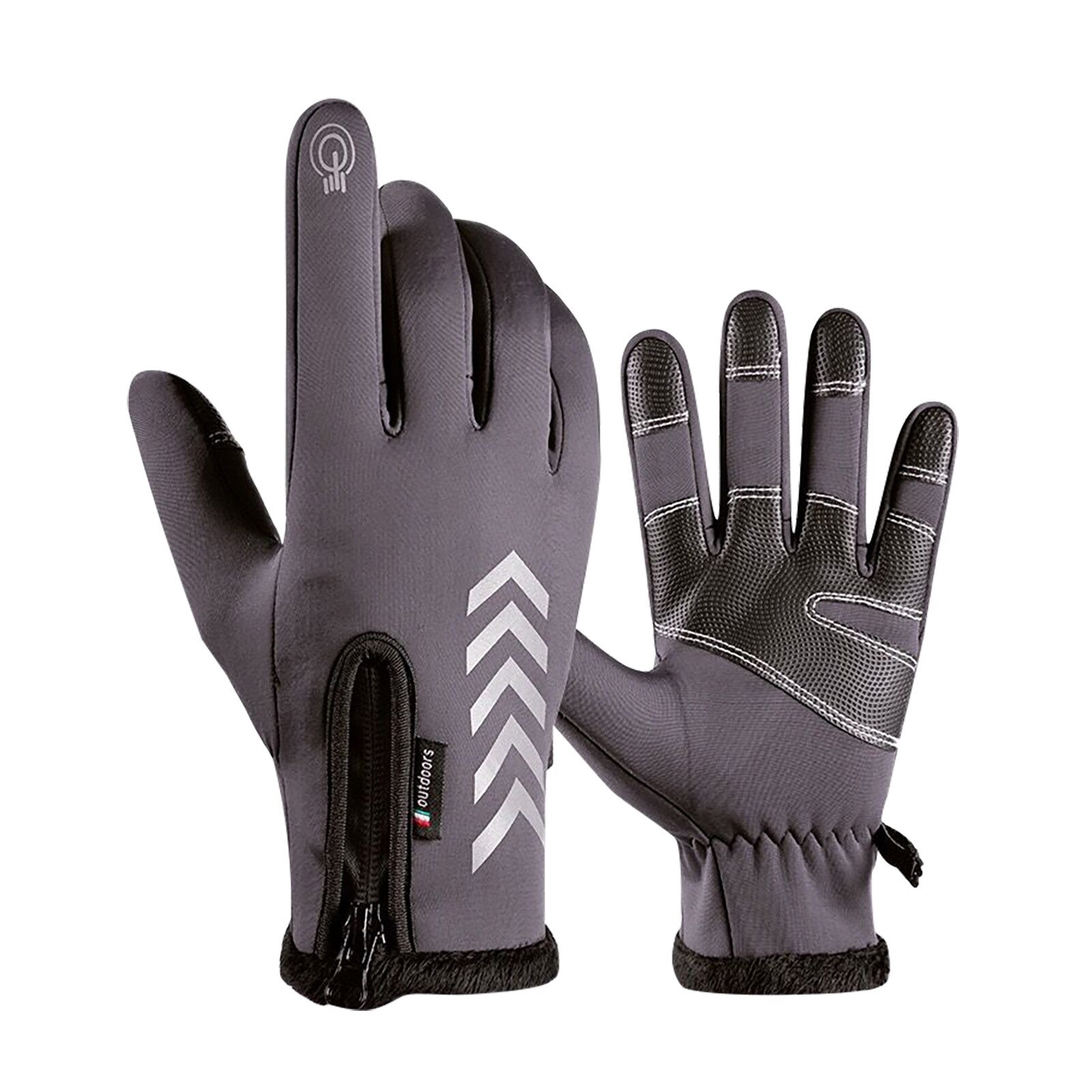 Guantes Térmicos cálidos para ciclismo, guantes transpirables y cálidos para deportes al aire libre, pantalla táctil, para invierno, Outsid: GY / M