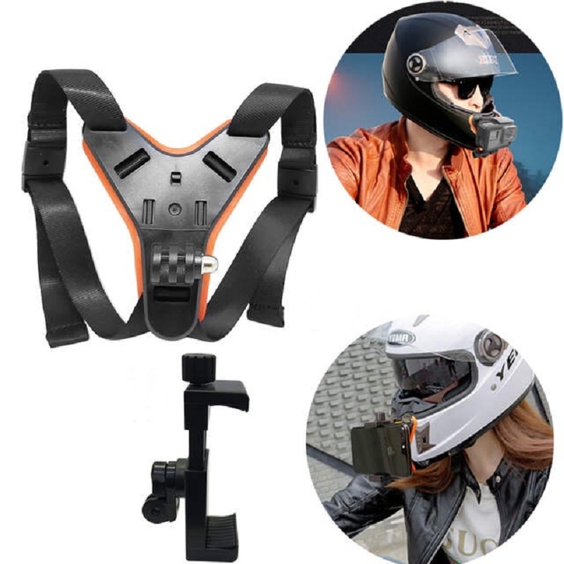 Clownfish Motorcycle Shots Full Face Helmet Chin Stand Mount Holder for GoPro Hero 8/7/54 Xiaomi Yi 4k Action Camera Accessories