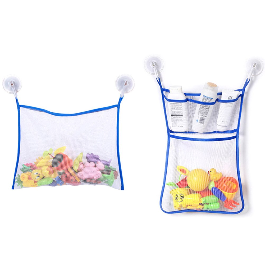 2 Sets Van Bad Speelgoed Opbergtas Rooster Opknoping Tas Met 4 Haken Baby Bad Speelgoed Opslag Netje: Blauw