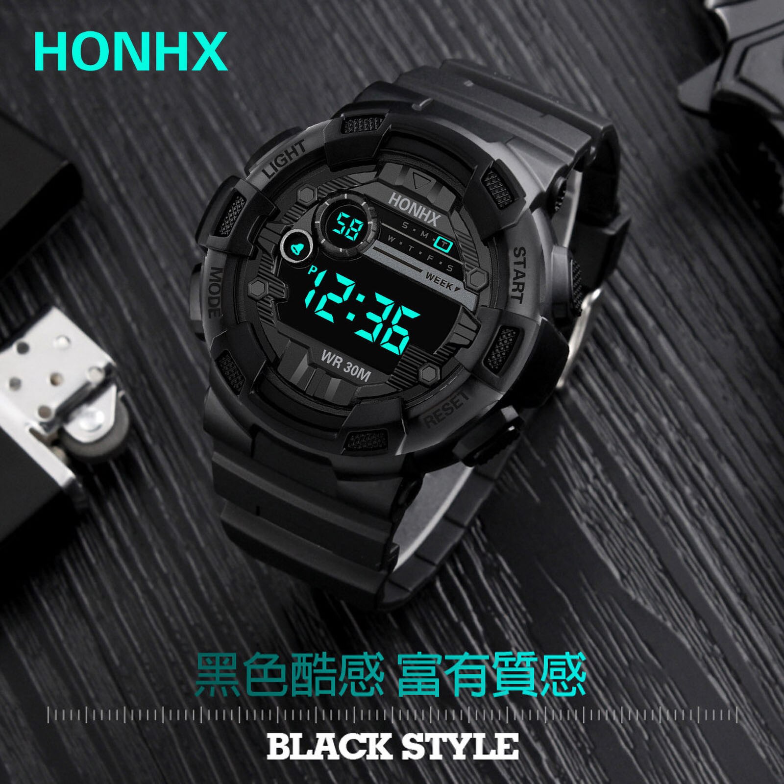 Honhx Waterdicht Heren Horloges Zes Stijlen Van Cool Sport Elektronische Horloges Led Digitale Outdoor Met Vier Knoppen Montre Homme