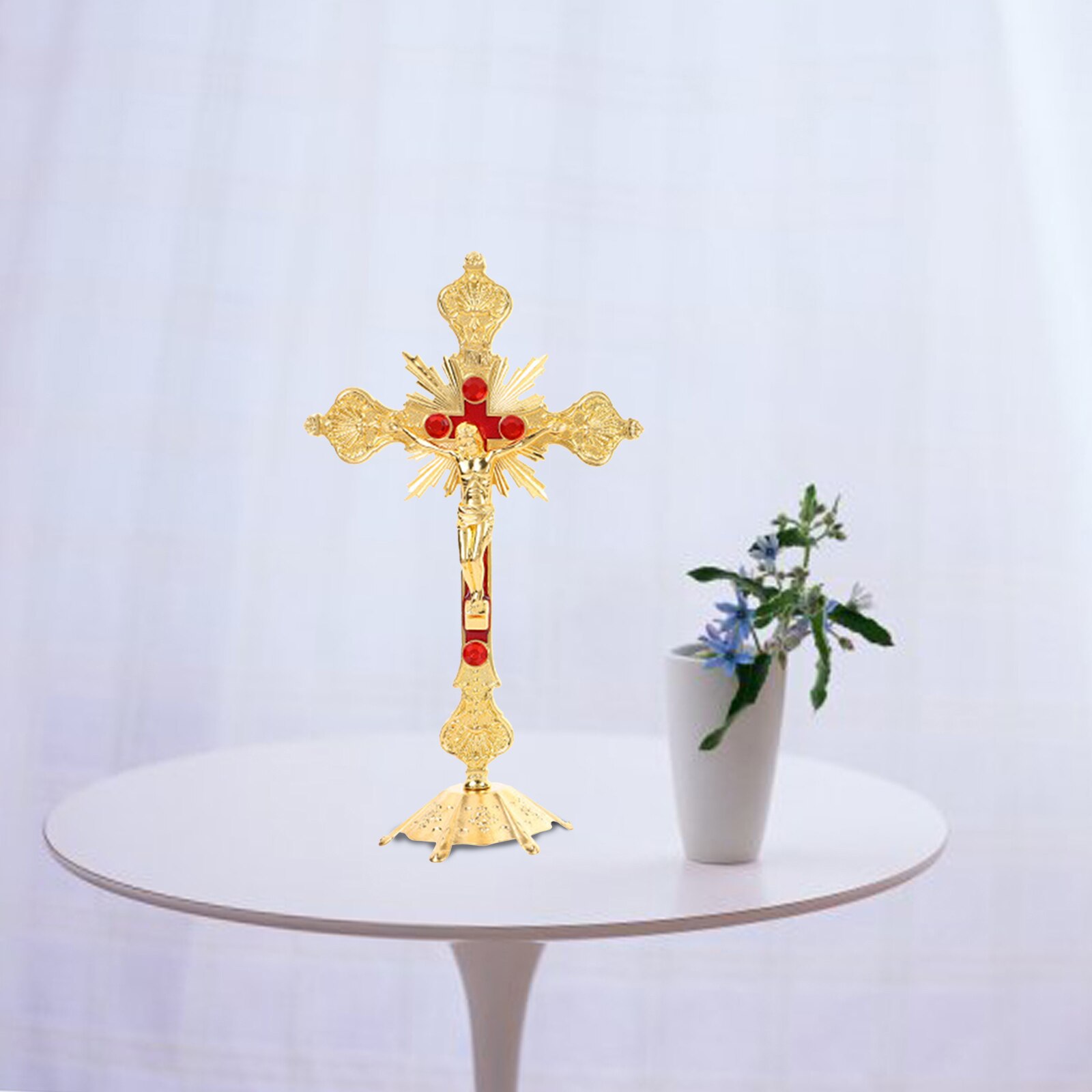 Croce In Piedi Per Cresima/Benedizione – Con Colomba In Peltro – Altezza 15,2 Cm – Cathedral Art