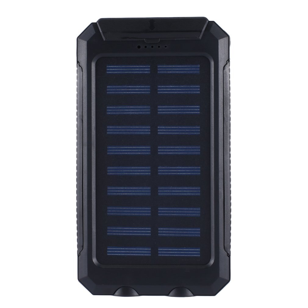 DIY Solar Power Bank Case 2 USB Ports External Charger Powerbank Case for Emergency Outdoor Camping Travel with Compass