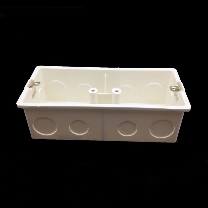 Type 86 PVC Flame Retardant 2-Gang Junction Dark Box Universal Switch Socket Bottom Wall Mount Switch Box