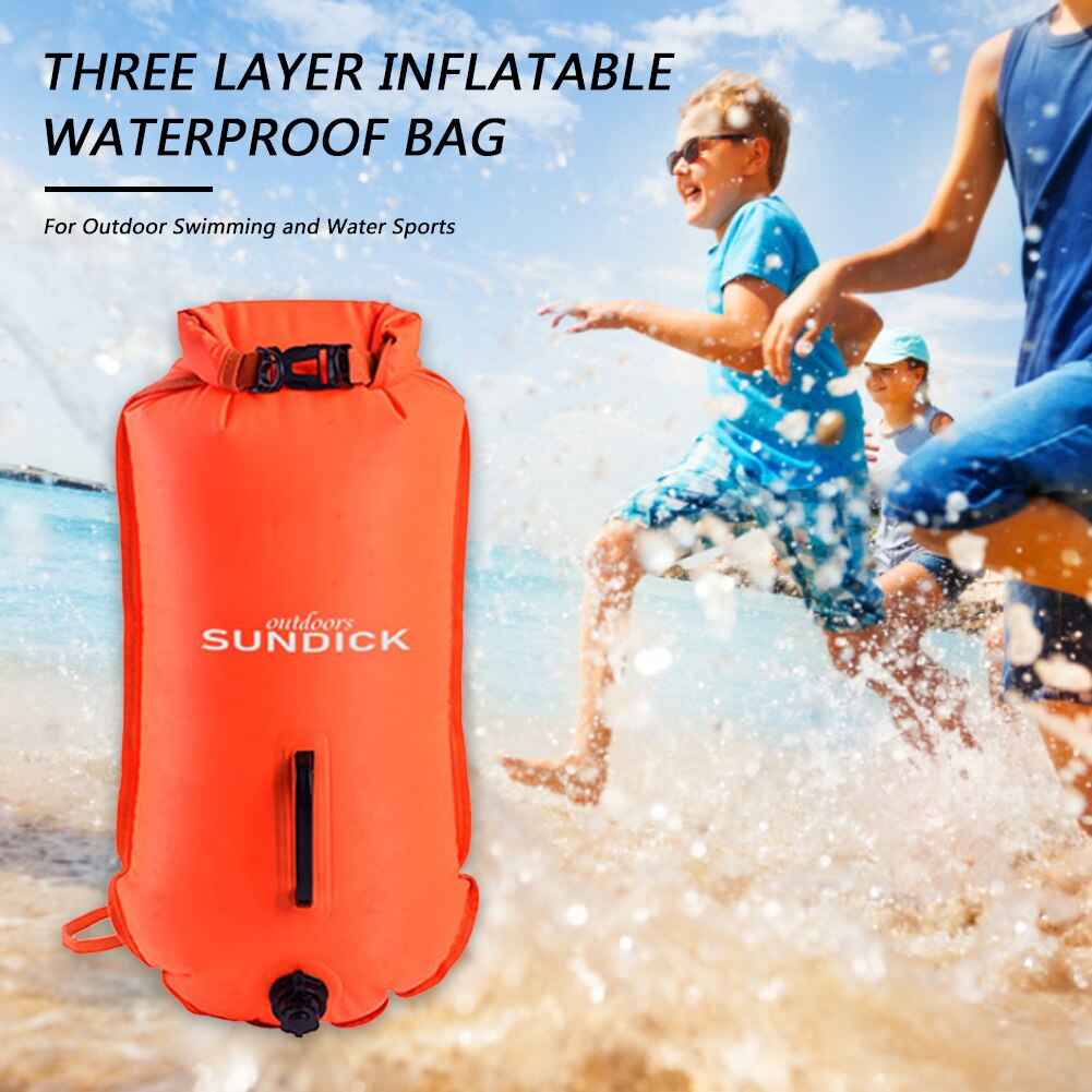Sundick orangefarbener, wasserdichter pvc-trockensack, 28l stück, outdoor-zubehör, tauchen, strand, schwimmen, rafting, trekking, wassersport