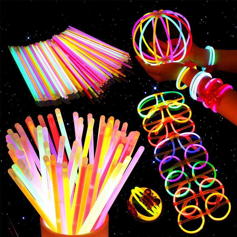 10Pcs Party Kleurrijke Glow Stick Fluorescentie Licht Glow Sticks Kettingen Neon Kerst Glow Sticks Decor Musical Verlichting Speelgoed