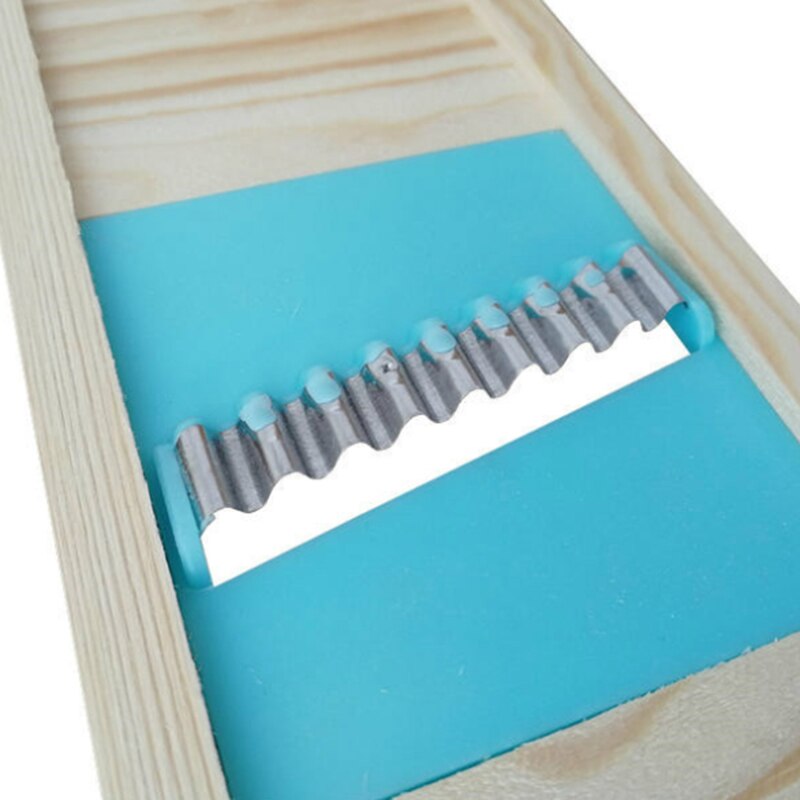Solid Wood Potato Grid Slicer Potato Net Flower Vegetable Slicer Corrugated Flower Cutter Wave knife Potato Grid Slicer