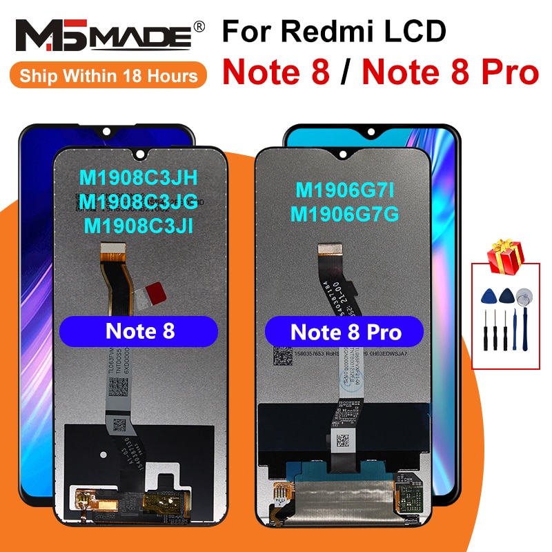 Display da 6.3 &quot;per Xiaomi Redmi Note 8 Display LCD Touch Screen Digitizer Assembly per Redmi Note 8 PRO parti di ricambio LCD