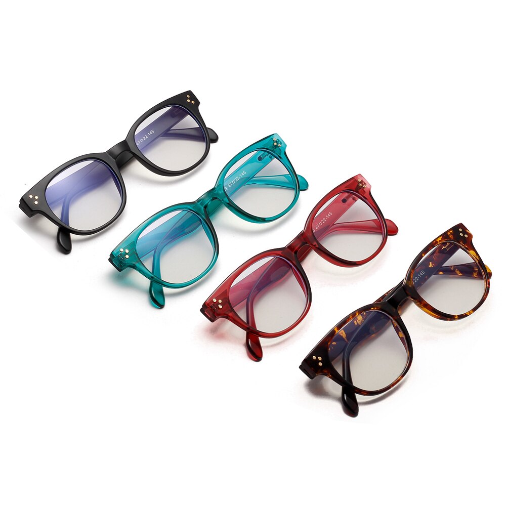 Kachawoo anti blue glasses men square black leopard pattern computer eyeglasses women's frame rivet style ladies birthday