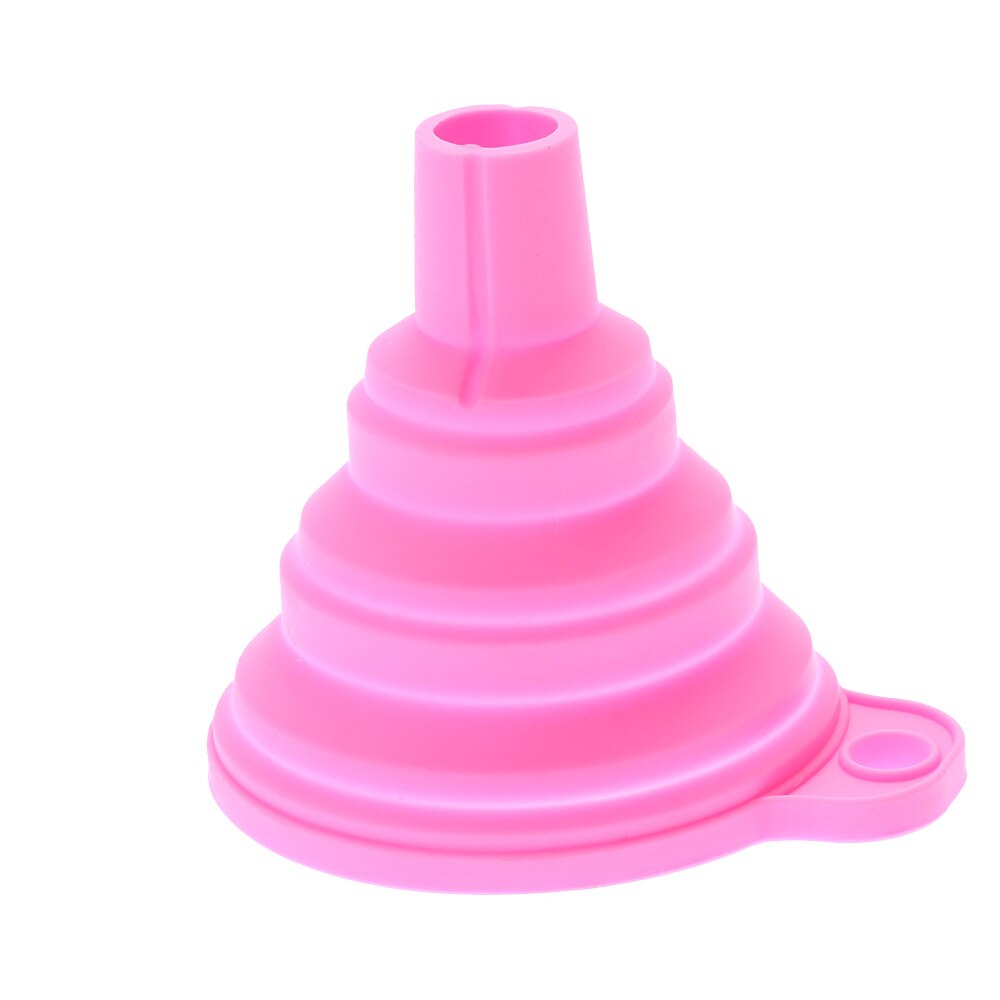 Cucina di casa Imbuto di categoria alimentare Del Silicone Pieghevole A Scomparsa a collo Lungo Imbuto Famiglia Creativa Liquido Erogazione Mini Imbuto: pink