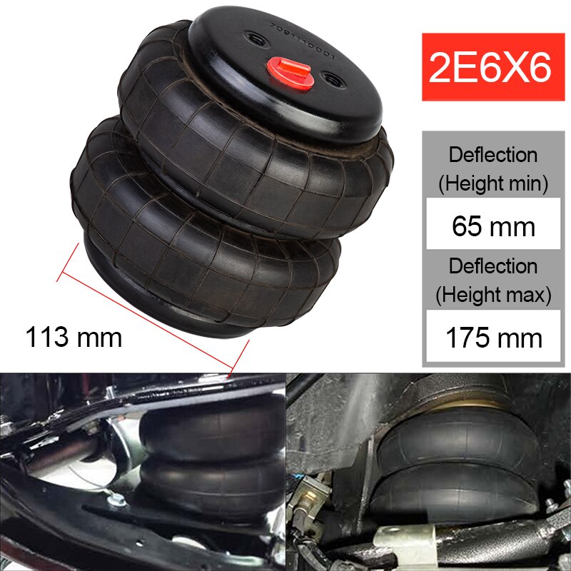 Bolsa de suspensión neumática con resorte de aire, accesorio de doble convoluta, 2E6X6, amortiguador