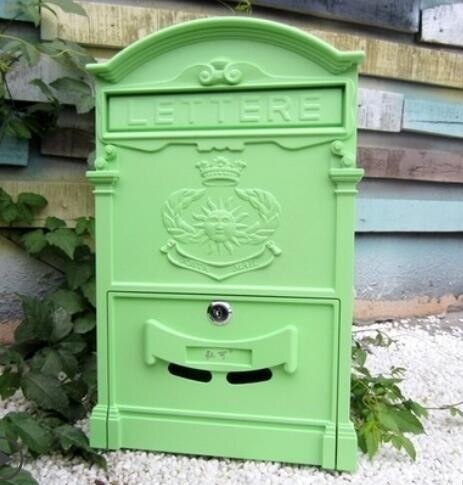 Heavy Aluminium Lockable Secure Mail Letter Post Box Mailbox Postbox Retro Metal Mail Box Garden Ornament: 3