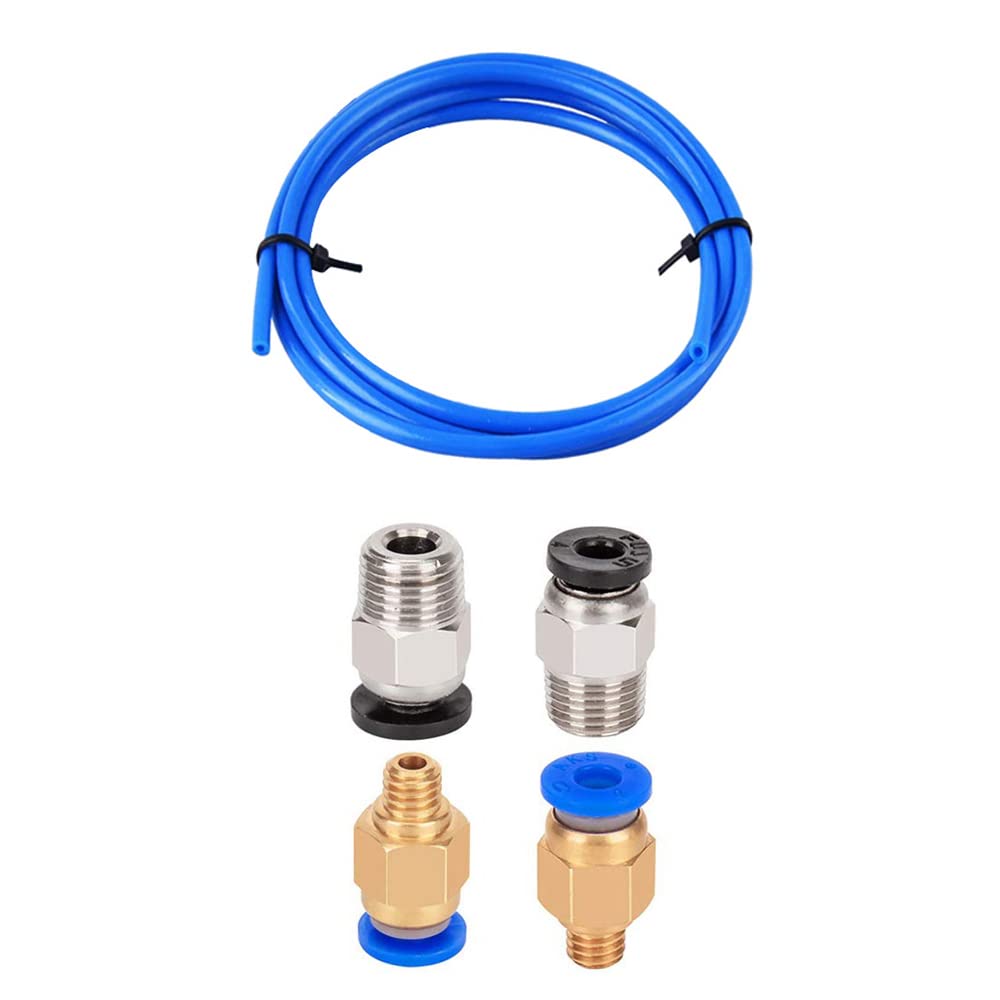 Rurka Bowden PTFE do filamentu 1,75 mm z złączami PC4-M6 PC4-M10 pneumatyczne do Creality Ender 3/Pro Ender 5/Pro CR-10/10S: Czerwony