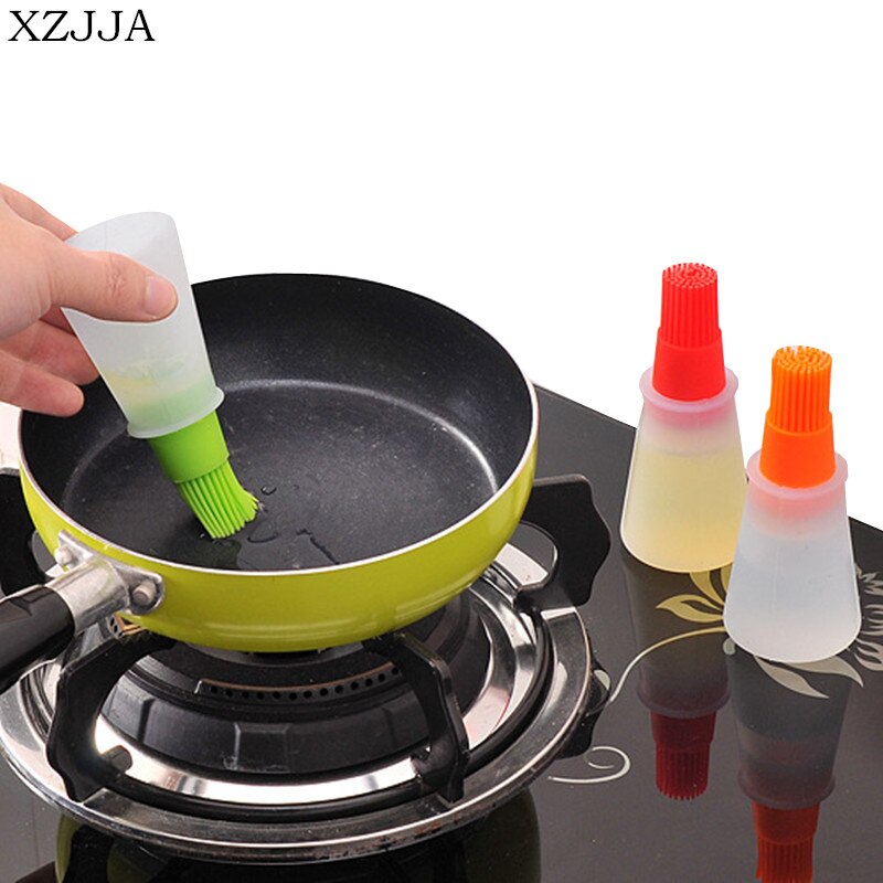 XZJJA 2 uds cepillo de aceite de silicona de pastel brocha para pasteles, mantequilla y pan utensilio para barbacoa pluma de aceite líquido cepillos de seguridad herramientas de cocina