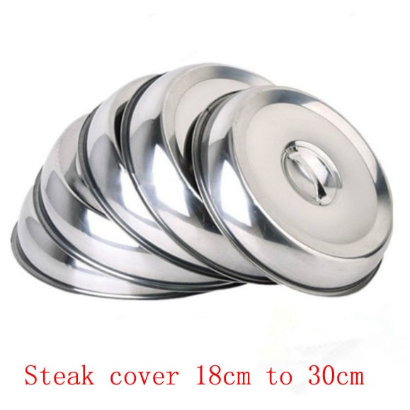 Roosteren Steak Plaat Dikke Rvs Ronde Sushi Steak Deksel Deksel Bakken Pan Wok Cap Keuken Kookgerei Voedsel Deksel Kachel cover