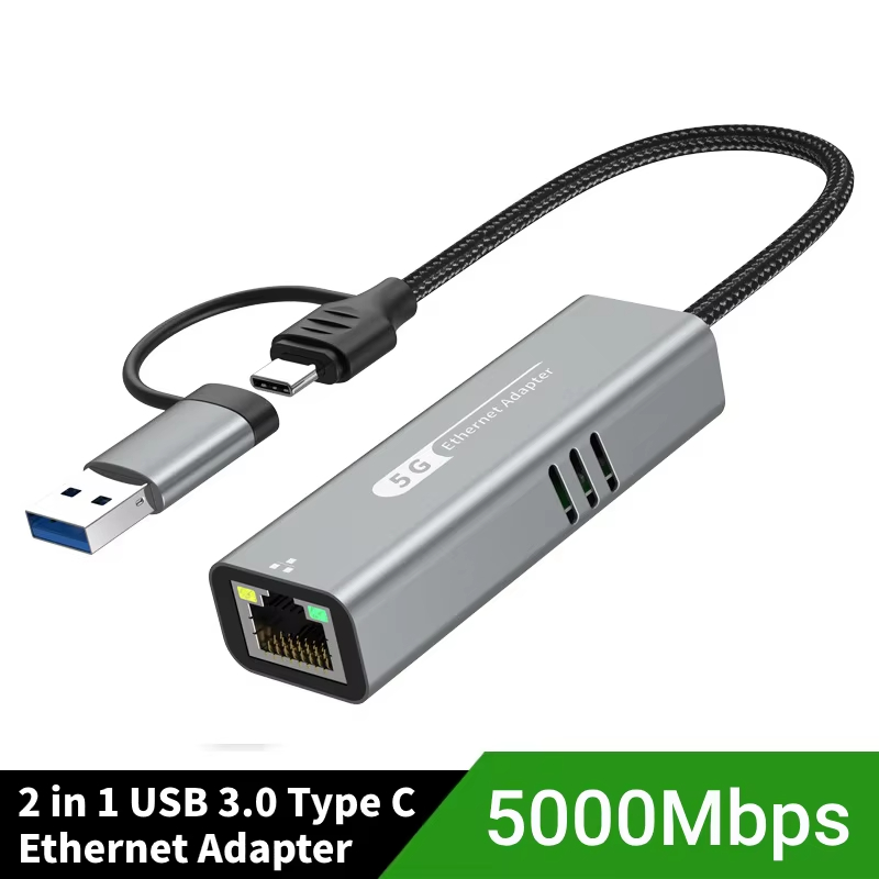 USB Typ C Ethernet Adapter 5000 Mbit/s USB 3.0 RJ45 Netzwerkkarte für MacBook PC Fenster XP 7 8 10 Android USB Lan Internetkabel: Weiß