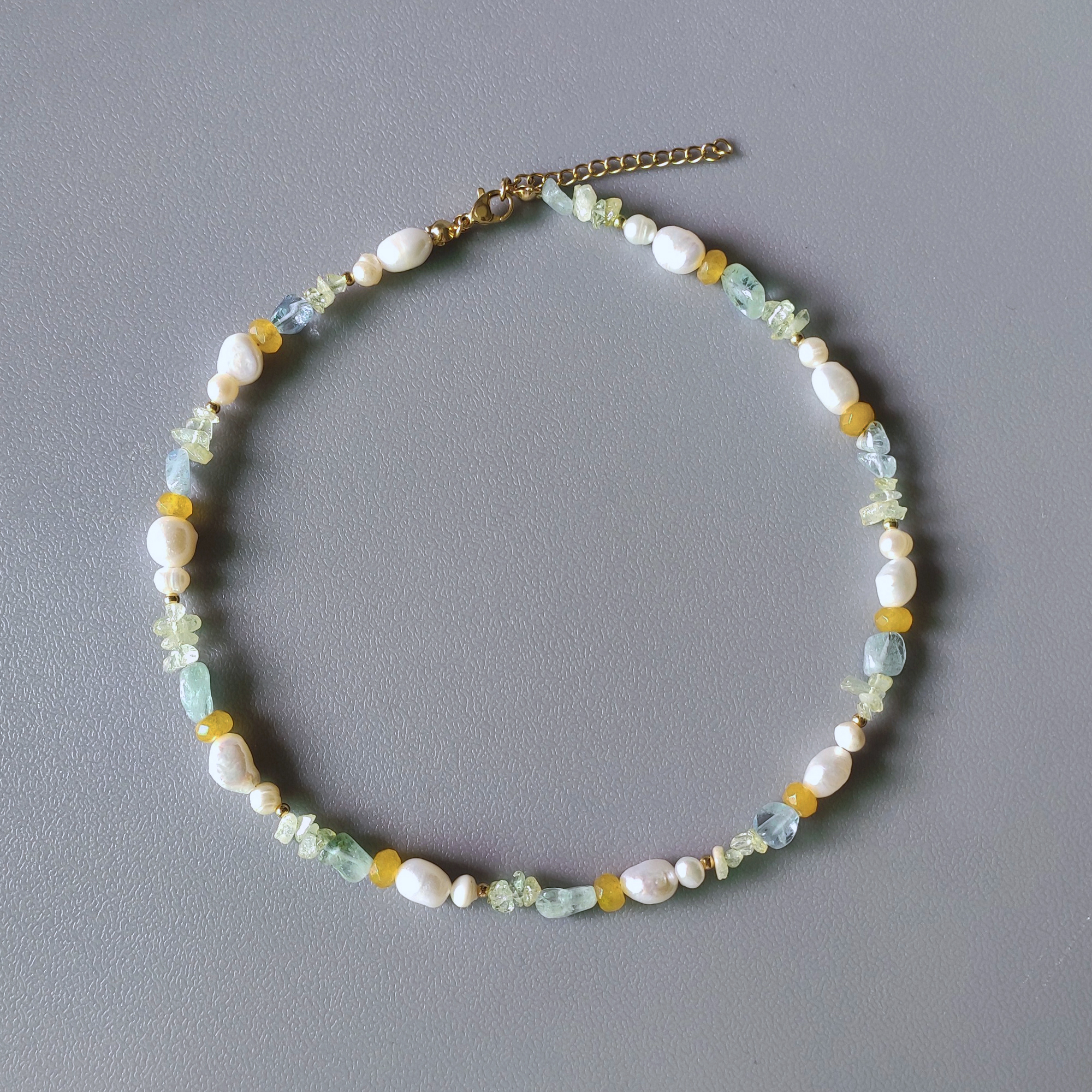 Natural Pearl Necklace for Women Colorful Natural Beaded Choker Exquisite Handmade Jewelry: Black Gun Plated