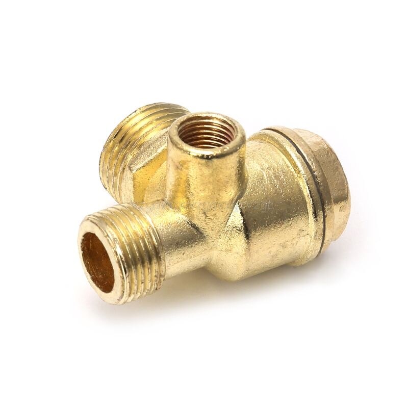 3-port Zinc Alloy Air Compressor Check Valve Central Pneumatic Valves Thread 90 Degree D18