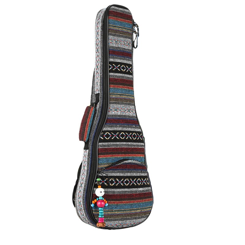 Ukulele Case Bag Rugzak Verstelbare Etnische Bohemen Stijl Ukulele Cover Gevoerde Tas: 26inch