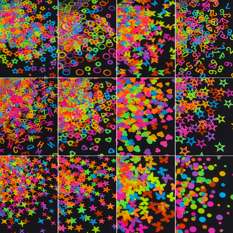 Fluoreszenz Epoxid füllung Schmetterling Epoxidharz Füllstoff Pigment knapp Sterne Blume Harz Pailletten DIY Schmuck Herstellung Zubehör