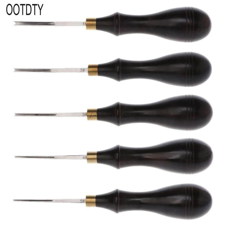 Borde de cuero Creaser hoja de acero ébano Blackwood ranura poco profunda Craft Mark Tool