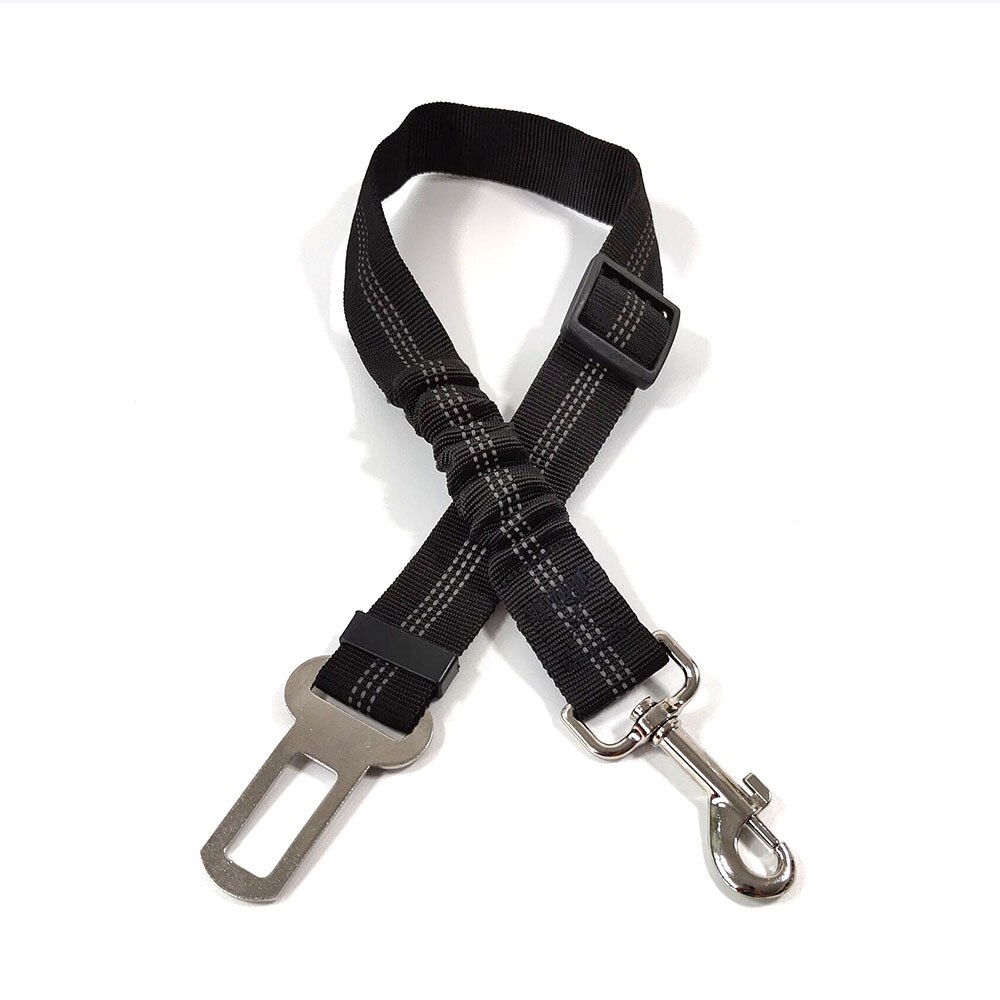 Dierbenodigdheden Autogordel Hond Seat Belt Hondenriem Voertuig Riem Verstelbare Demping Elastische Reflecterende Veiligheid Touw Voor Hond kat: black