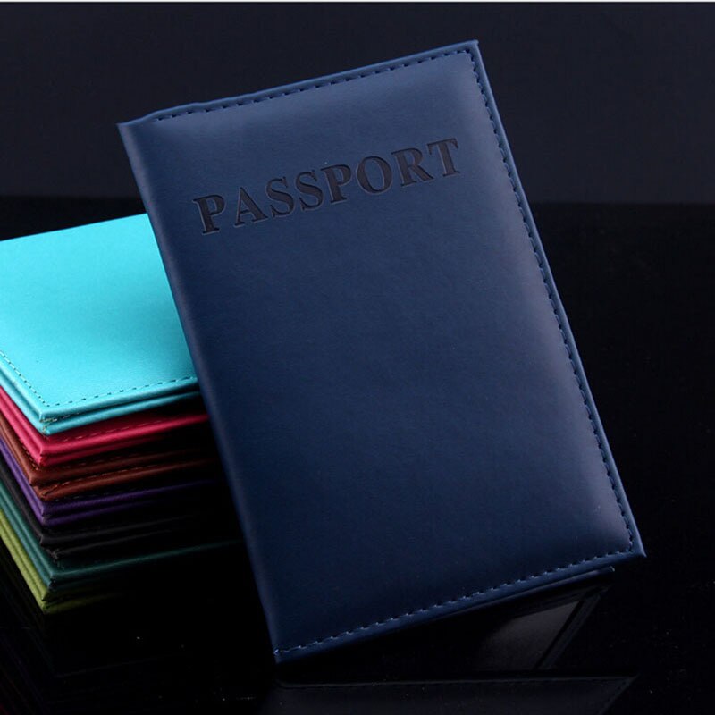 Artificial Leather Women Passport Holder Couple Models Women's Travel Passport Cover Unisex Card Case Man Card Holder: navy