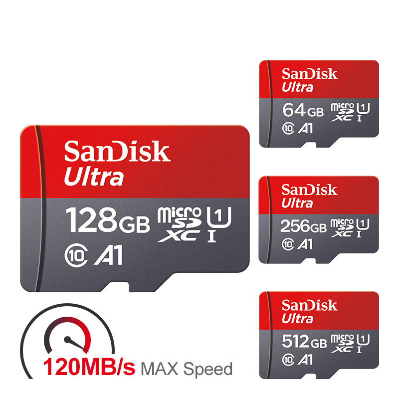100% SanDisk Micro SD Card 128gb Class 10 32gb 256gb Memory Card 64gb 512gb A1 cartao de memoria for Smartphone/Tablet