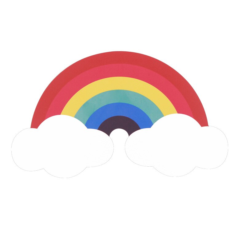 Beautiful 3D DIY Rainbow Clouds Wall Poster Stickers Bedroom In Wall Sticker Kids Room Home Decor Wood Plate Wooden Wall Decor: Gold