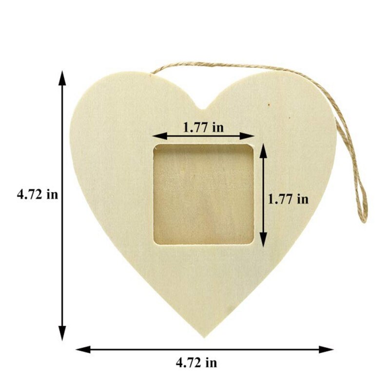 10 Stuks Diy Houten Fotolijst Opknoping Papier Houder Foto Wanddecoratie Hart Vijfpuntige Ster Vorm Party Photo booth Props: 61B 10PCS