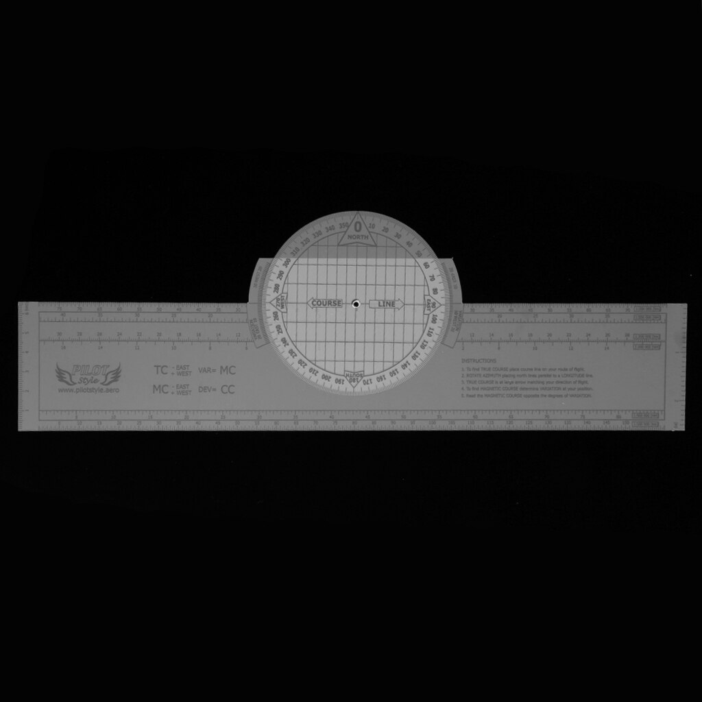 13.2''x2.4'' Plastic Rotating Flight Plotter For Plotting Navigation Supplies