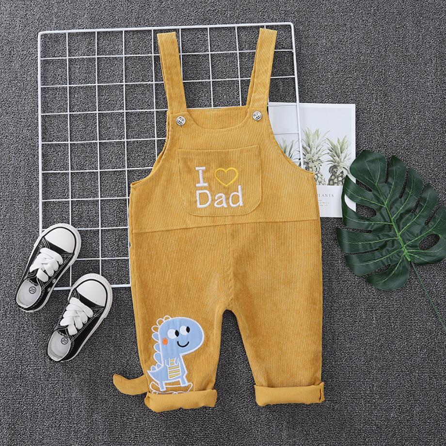 Kinderen Cartoon Corduroy Overalls Herfst Mode Baby Jongens Dinosaurus Siamese Broek Voor 1 2 3 4 Jaar Kids Kleding