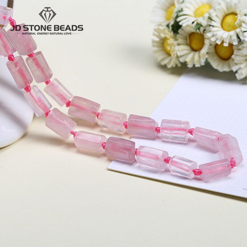 Natural Stone Faceted Cylinder Shape Loose Beads For Jewelry Making Diy Accessories