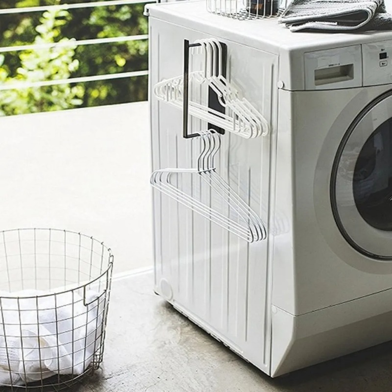 Hanger storage, washing machine side wall rack, magnetic bathroom clothes hanging and organizing rack, washing machine storage s