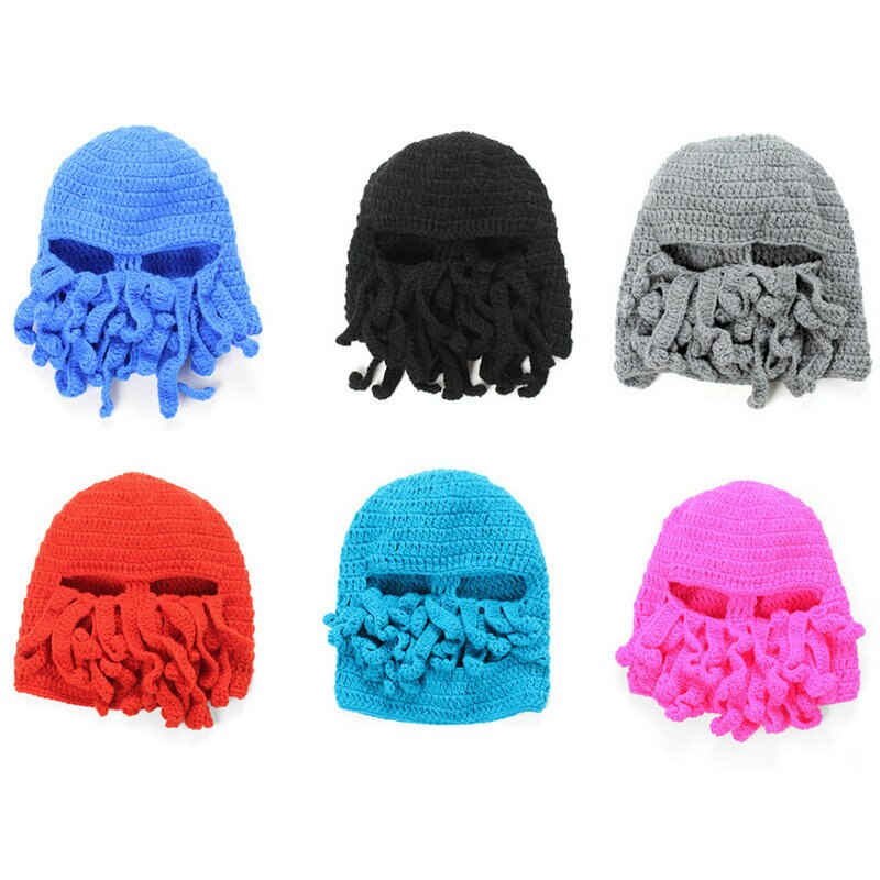 Fdbro Fietsen Maskers Octopus Grappige Tentakel Cthulhu Knit Beanie Skiën Cap Winddicht Masker Beschermen Warm Houden Gear Hoeden Helm