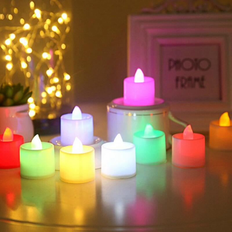 Bougie LED multicolore 6 couleurs, 1 pièce, Simulation de flamme colorée, bougie électronique pour mariage, maison, décoration de fête d&#39;anniversaire: discolor