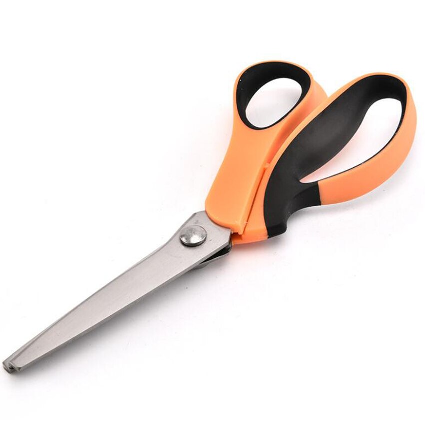 1Pc 5/7MM Triangular/Arc Teeth Lace Scissors Sewing Tailor Scissors DIY Window Pattern Cutter Scissors Sewing Shears: Orange-7mm