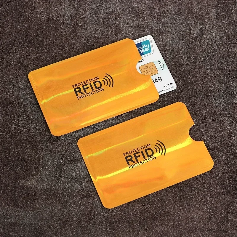 Anti-Scan Card 1PC Sleeve Credit NFC RFID-kaartbeschermer Anti-magnetische aluminiumfolie Draagbare bankkaartenhouder Kaarthouder Portemonnee: Rose Rood