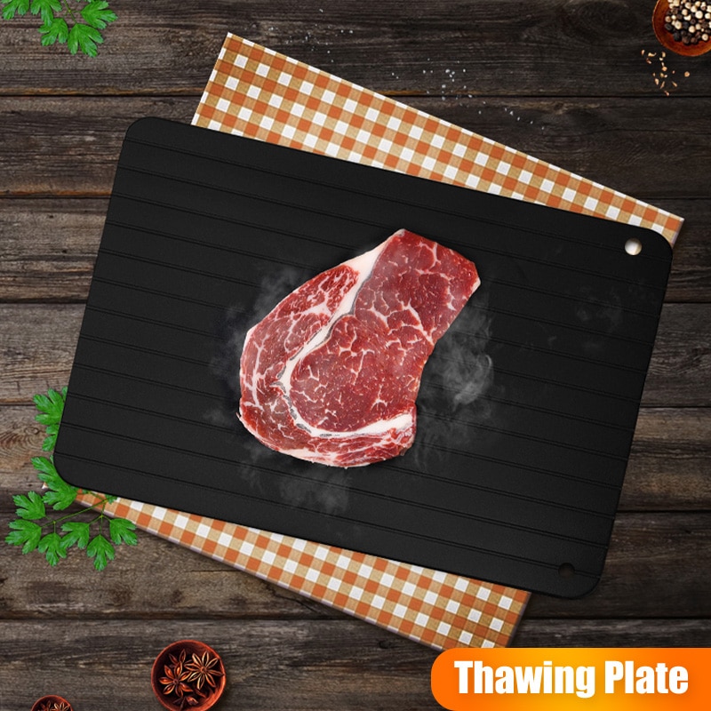 Plaque De Décongélation Rapide En Aluminium - Pour Viande Et Aliments Congelés - 23x16,5 Cm