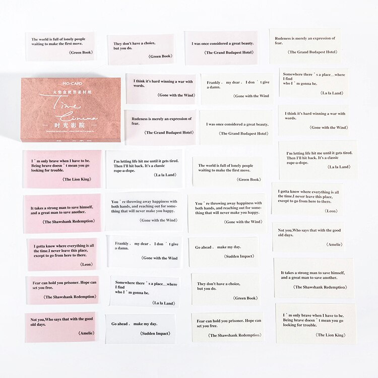 Álbum de papel con frases en inglés, álbum de recortes decorativo Vintage, planificador de papel artesanal, 60 unids/lote: D