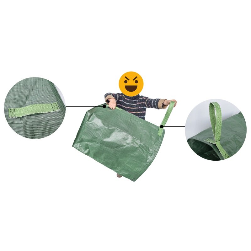 Stor kapacitet udendørs haveopbevaringspose kraftig bladpose holdbar genanvendelig affaldspose