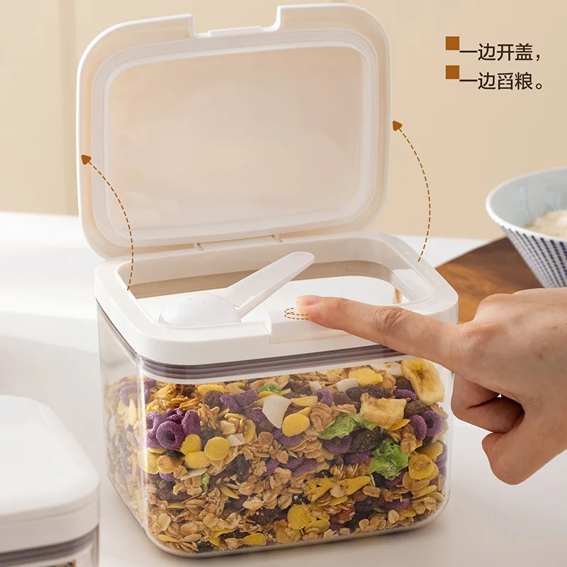 Caixa de armazenamento selada para alimentos secos domésticos, armazenamento de balde de arroz, recipiente de arroz enlatado, caixa de armazenamento de arroz