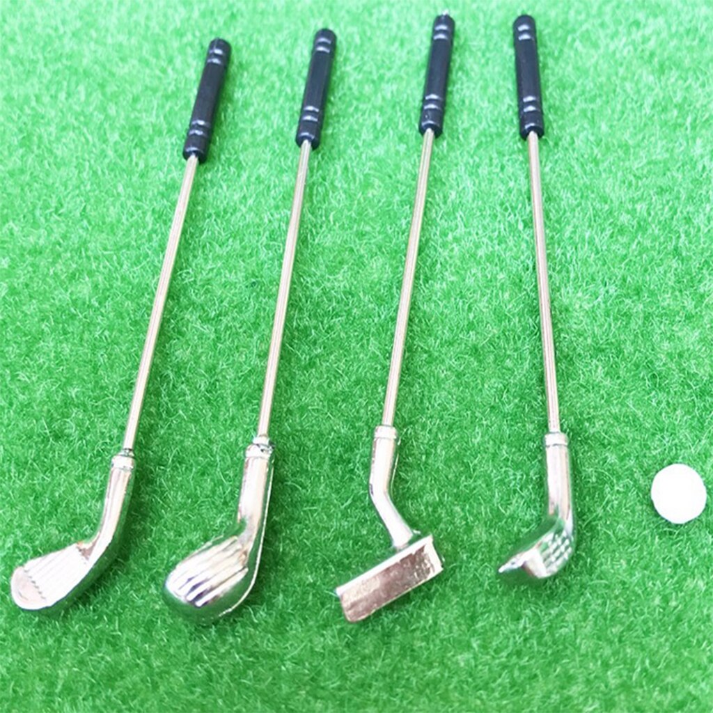 Miniature 5 Pieces Golf Kit For 1/12 Dollhouse Garden Life Scenes Room Items