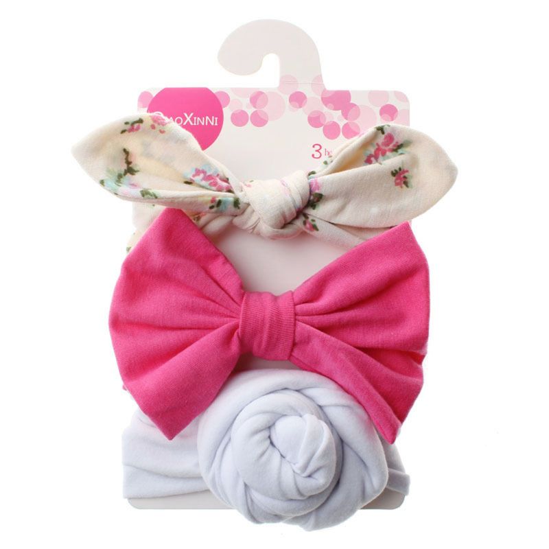 3 Stks/set Bloemen Bows Baby Hoofdband Dot Strik Haarband Baby Meisje Hoofdbanden Katoen Kids Haarband Meisjes Haar Accessoires: 4