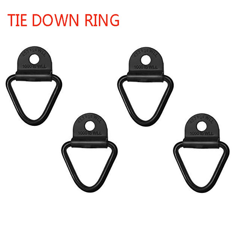 4X Black Bolt-On D-Ring 2 Inch Cargo Strap Tie Down Flatbed Truck Trailer Rings Trucks