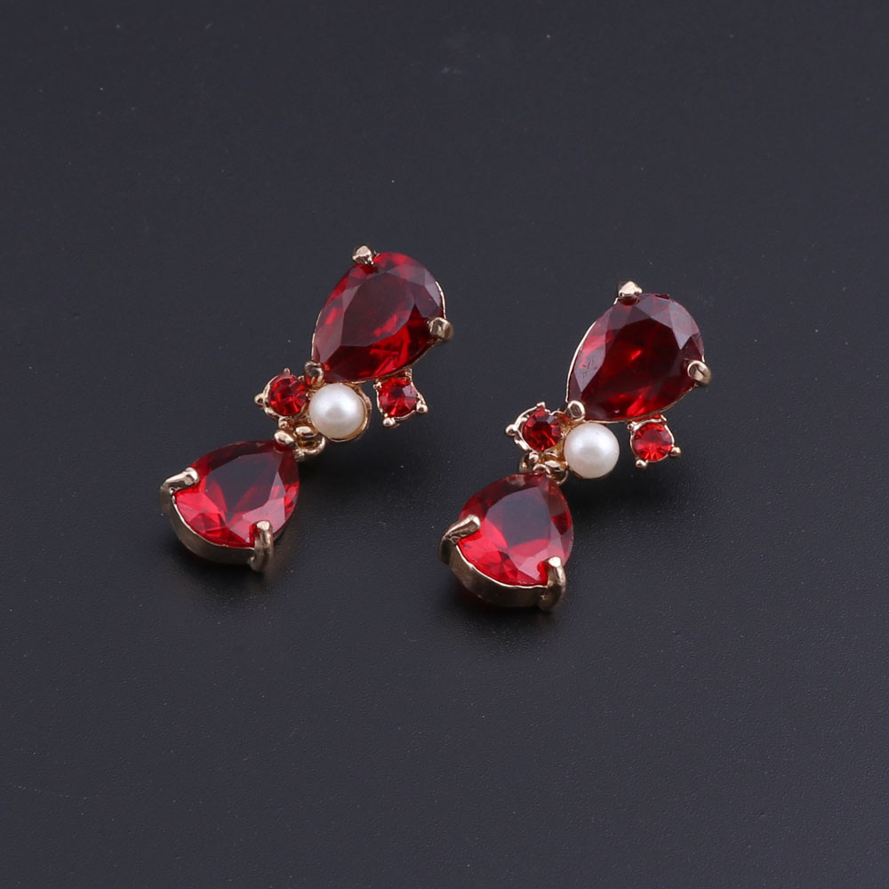 Bruidssieradenset met kristallen ketting en oorbellen, klassieke waterset voor dames, trouwsieraden