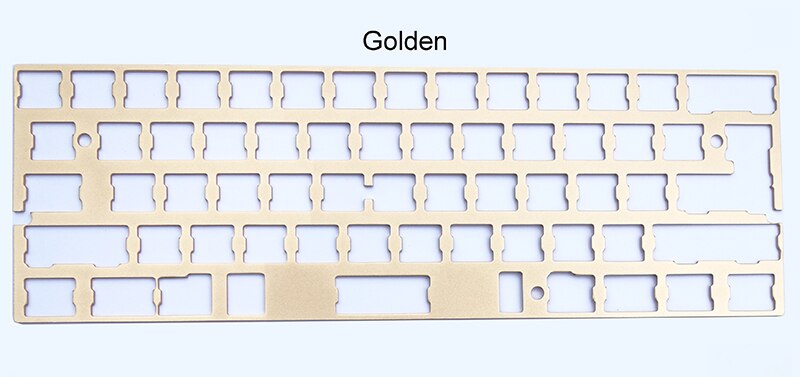 Universal GH60 Plate Aluminum Anodized for PCB Mounting and Stabilizers Support ISO ANSI for 60% Keyboard DIY: Golden / Plate only