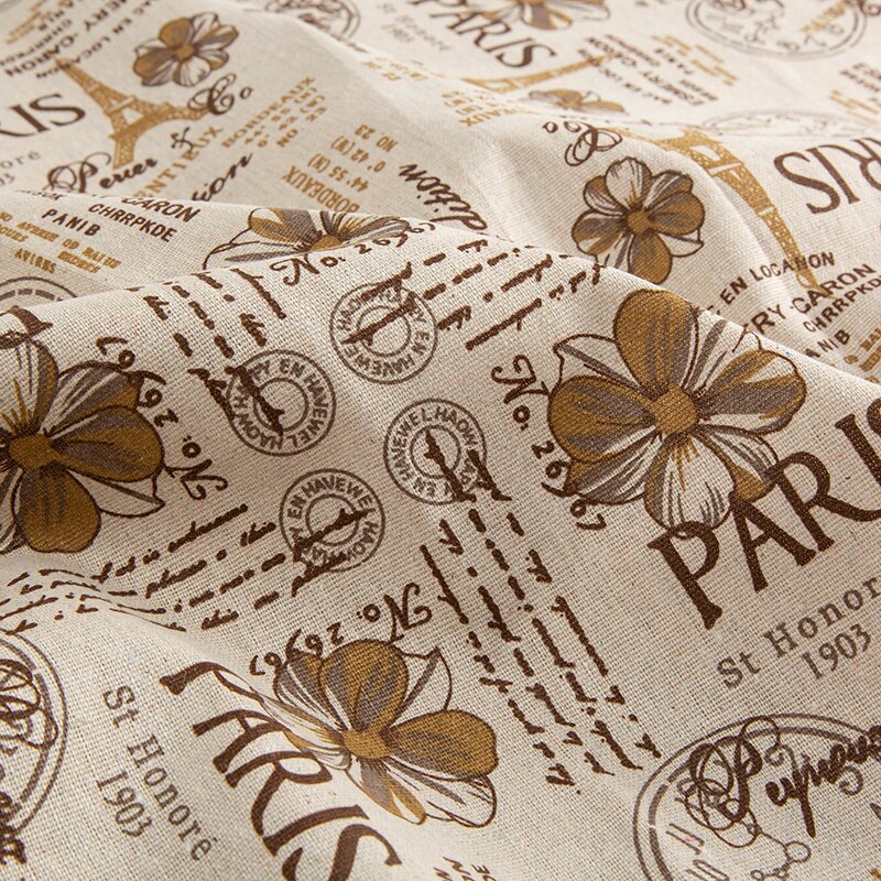 Tissu en lin épais pour tissu Patchwork à faire soi-même pour taie d'oreiller à coudre caractères anglais TJ0346