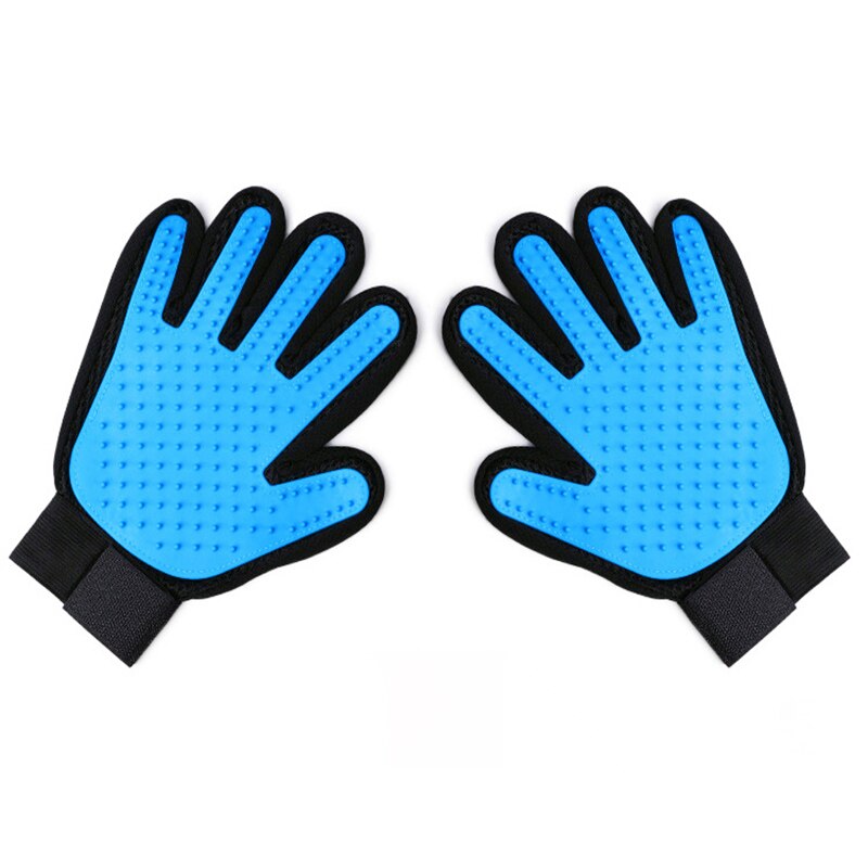 Gants de toilettage pour chats, peigne pour animaux, brosse de bain pour animaux de compagnie, Massage pour chiens, fournitures de nettoyage pour animaux de compagnie: left hand / sky blue