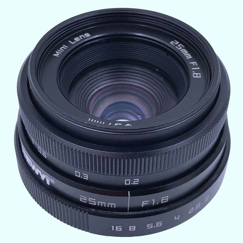 Newyi Mini 25Mm F1.8 Aps-C Televisie Tv Lens/Cctv Lens Voor 16Mm C Mount Camera