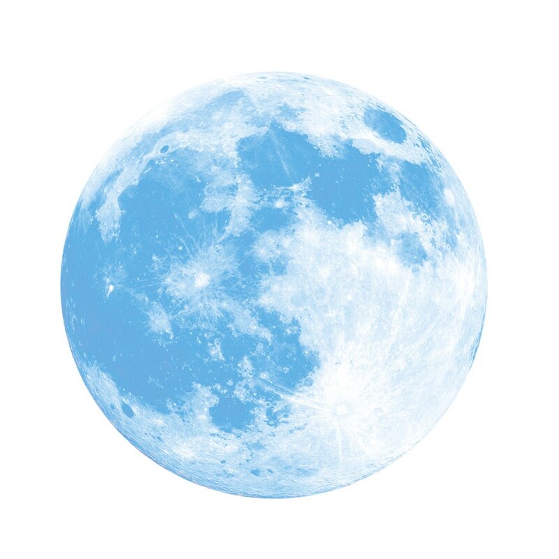 Funlife Planet Wall Stickers for Kids Rooms DIY 3D in The Dark Home: Blue